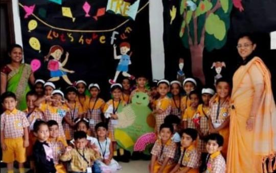 Bloomingdale Pre School preschool building in Narayangaon, Pune