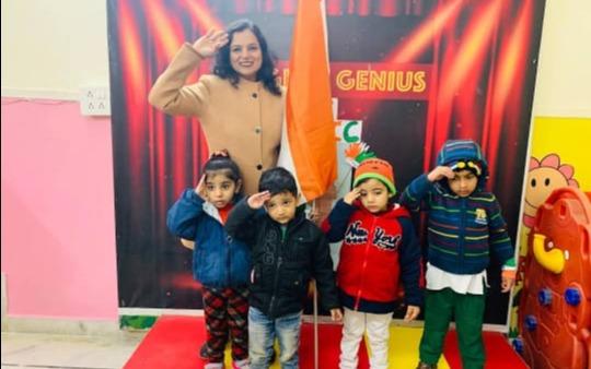 Naughty Genius Day Care and Play School preschool building in Patel Nagar, New Delhi