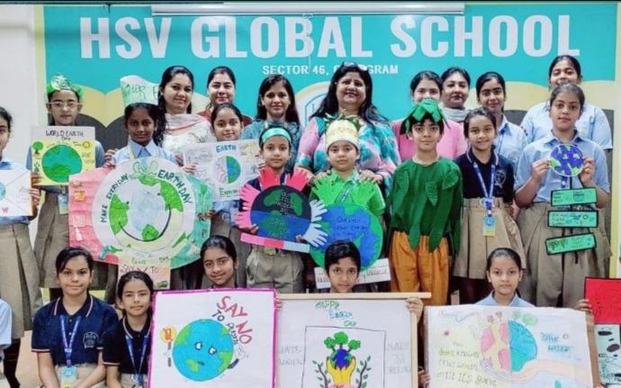 HSV Globalschool preschool building in Huda Colony, Gurugram
