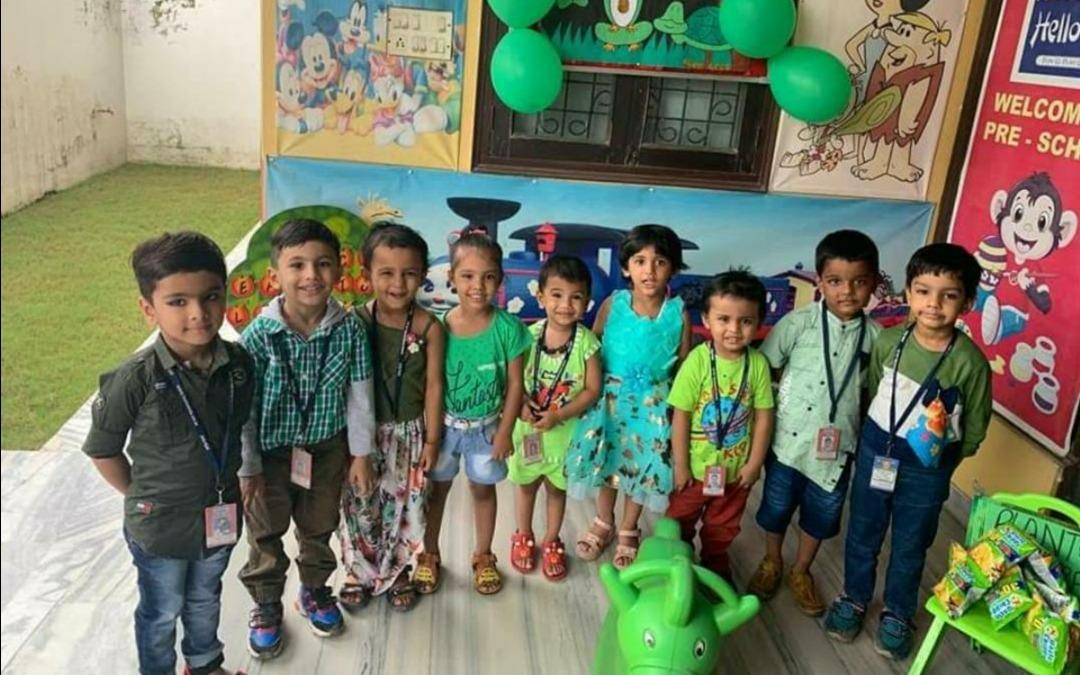 Hello Kids - Orange preschool building in Shyam Nagar, Kanpur