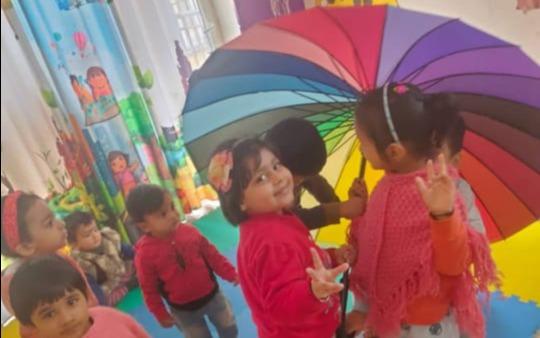 The Little Feet Blossoms Play School And  Daycare preschool building in Sector 75, Noida