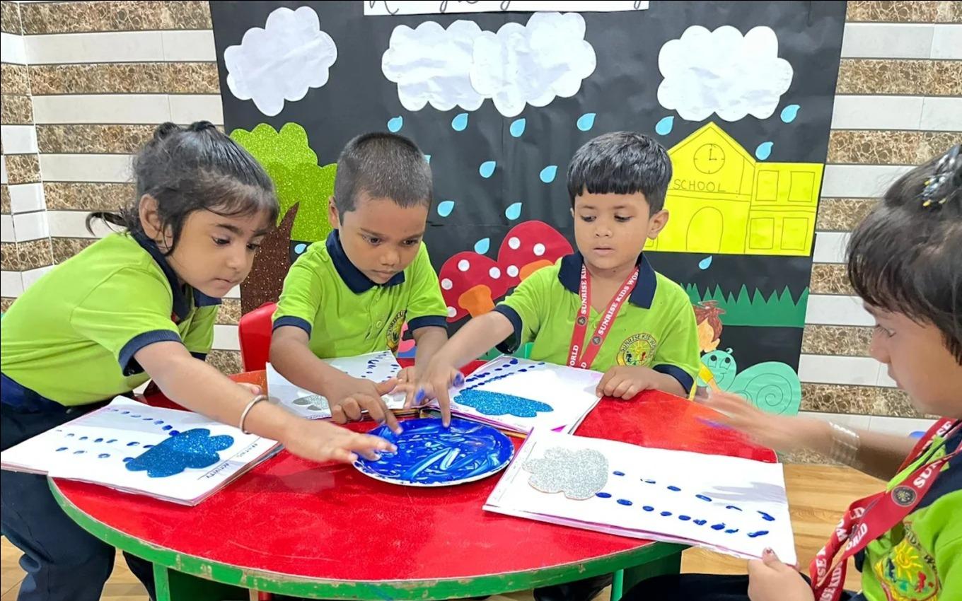 Sunrise kids world preschool building in Rudrapur, Uttarakhand