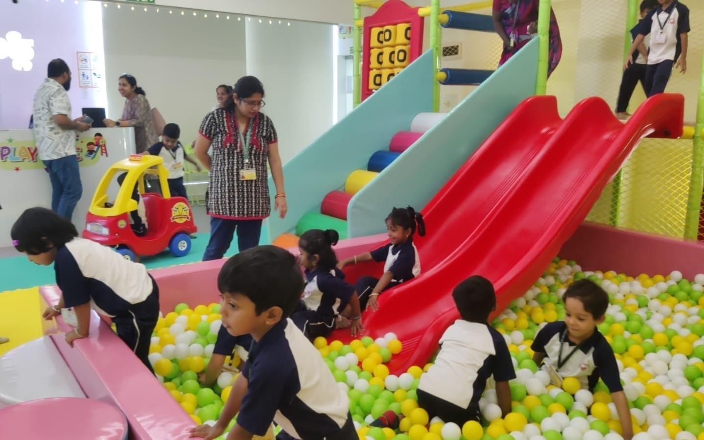 The Blossom Tots Pre-School preschool building in Varthur, Bengaluru