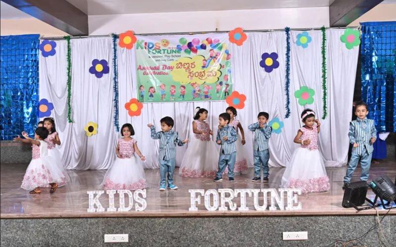 Kids Fortune Montessori preschool building in Herohalli, Bengaluru