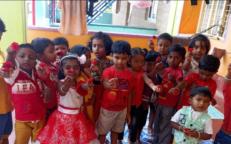 Hello Kids - Aksharadhama preschool building in Adarsh Nagar, Malur
